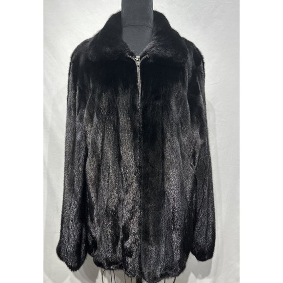 Dark ranch mink bomber jacket (81305) - Picture 1 of 3